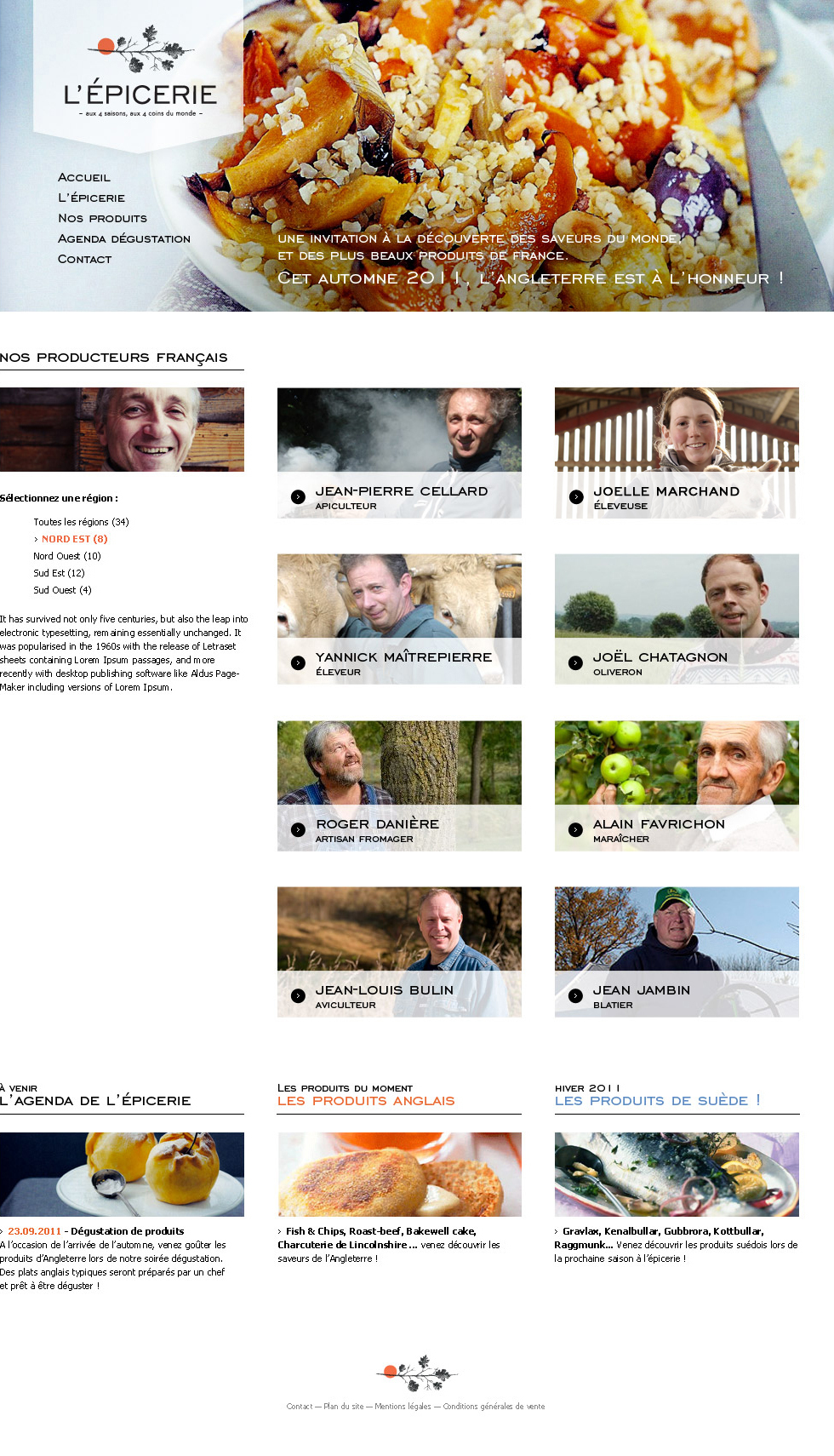 Homepage - Liste producteurs